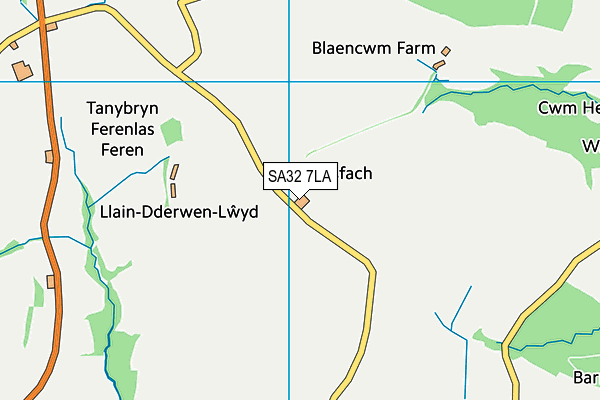 SA32 7LA map - OS VectorMap District (Ordnance Survey)
