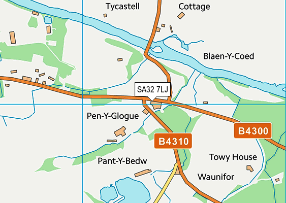 SA32 7LJ map - OS VectorMap District (Ordnance Survey)