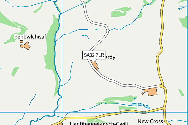 SA32 7LR map - OS VectorMap District (Ordnance Survey)