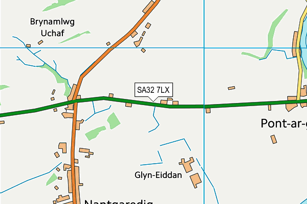SA32 7LX map - OS VectorMap District (Ordnance Survey)