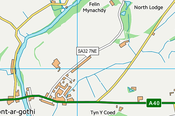 SA32 7NE map - OS VectorMap District (Ordnance Survey)