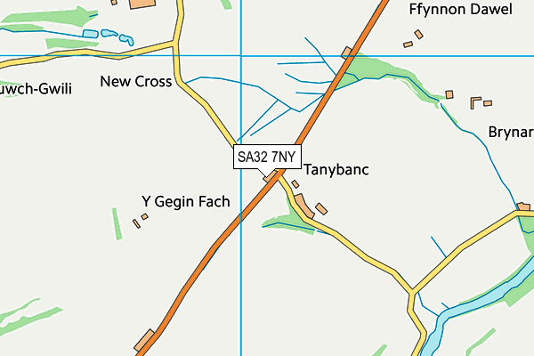 SA32 7NY map - OS VectorMap District (Ordnance Survey)