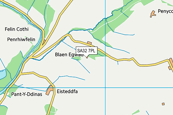 SA32 7PL map - OS VectorMap District (Ordnance Survey)