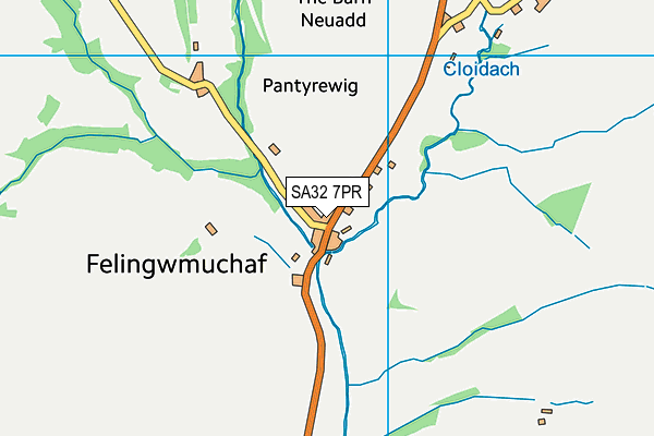 SA32 7PR map - OS VectorMap District (Ordnance Survey)