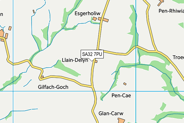 SA32 7PU map - OS VectorMap District (Ordnance Survey)