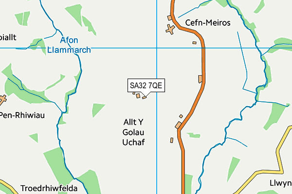 SA32 7QE map - OS VectorMap District (Ordnance Survey)