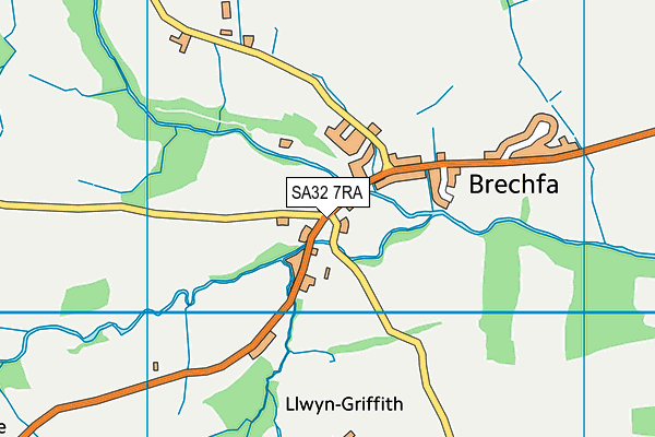 SA32 7RA map - OS VectorMap District (Ordnance Survey)