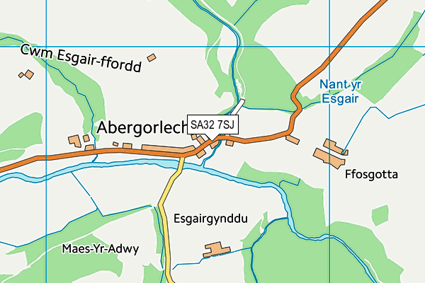 SA32 7SJ map - OS VectorMap District (Ordnance Survey)