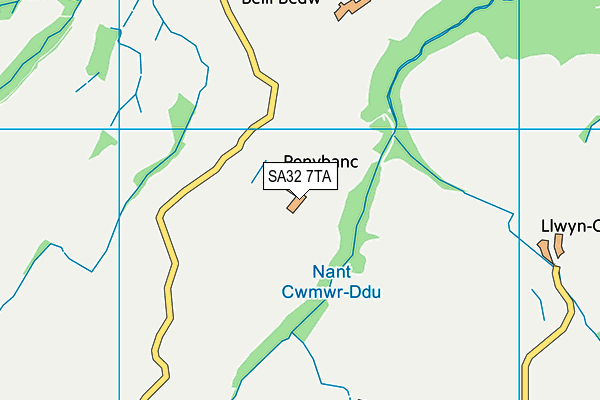SA32 7TA map - OS VectorMap District (Ordnance Survey)