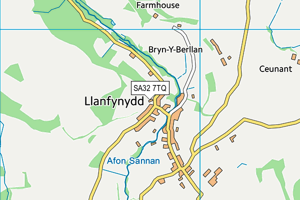 SA32 7TQ map - OS VectorMap District (Ordnance Survey)