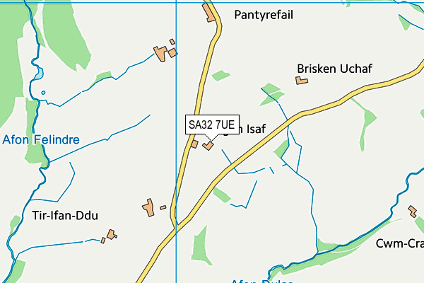 SA32 7UE map - OS VectorMap District (Ordnance Survey)