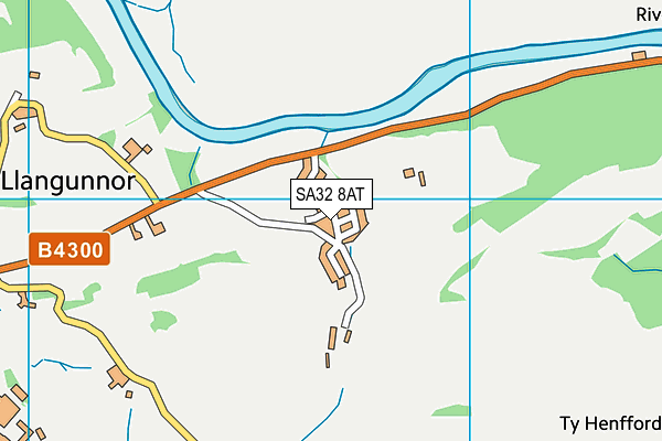 SA32 8AT map - OS VectorMap District (Ordnance Survey)