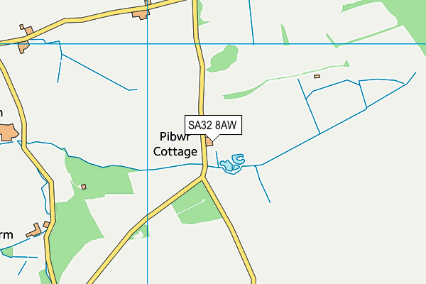 SA32 8AW map - OS VectorMap District (Ordnance Survey)