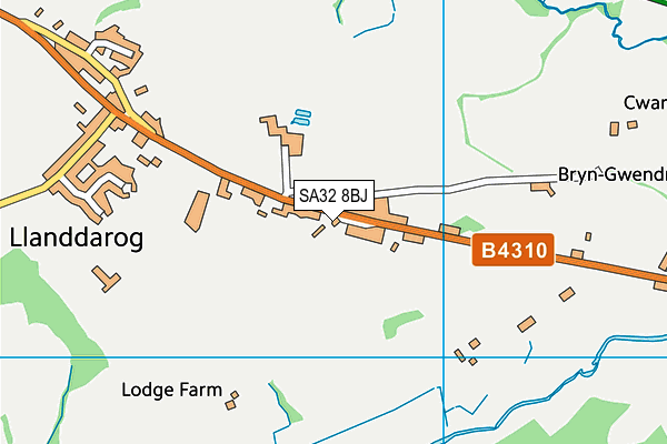 SA32 8BJ map - OS VectorMap District (Ordnance Survey)