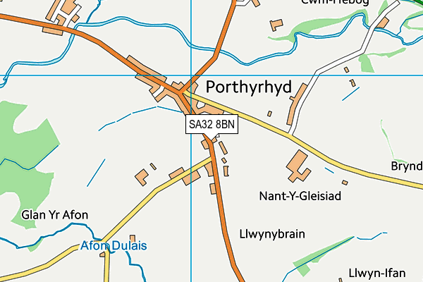 SA32 8BN map - OS VectorMap District (Ordnance Survey)