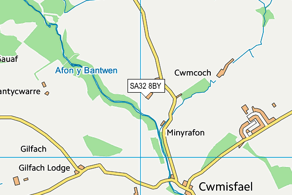 SA32 8BY map - OS VectorMap District (Ordnance Survey)