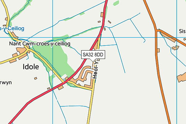 SA32 8DD map - OS VectorMap District (Ordnance Survey)