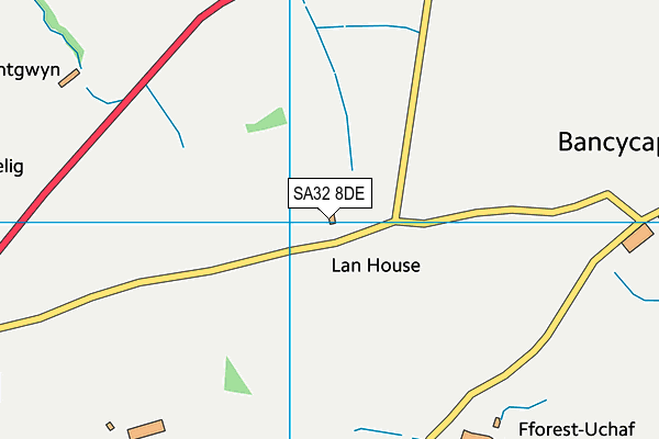 SA32 8DE map - OS VectorMap District (Ordnance Survey)