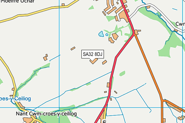 SA32 8DJ map - OS VectorMap District (Ordnance Survey)