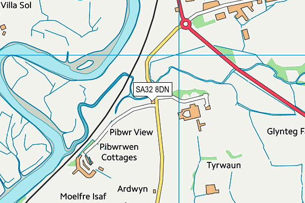 Ysgol Gyfun Gymraeg Bro Myrddin map (SA32 8DN) - OS VectorMap District (Ordnance Survey)