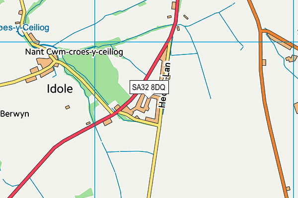 SA32 8DQ map - OS VectorMap District (Ordnance Survey)