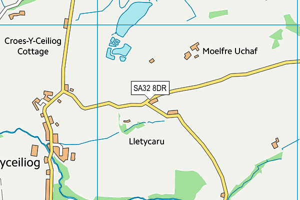 SA32 8DR map - OS VectorMap District (Ordnance Survey)