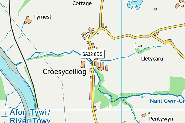 SA32 8DS map - OS VectorMap District (Ordnance Survey)