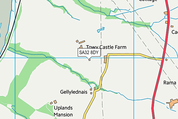 SA32 8DY map - OS VectorMap District (Ordnance Survey)