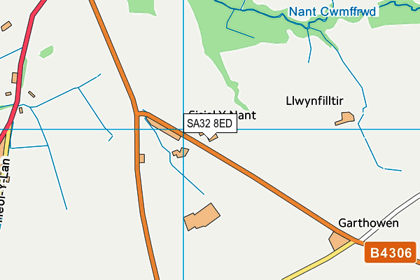 SA32 8ED map - OS VectorMap District (Ordnance Survey)
