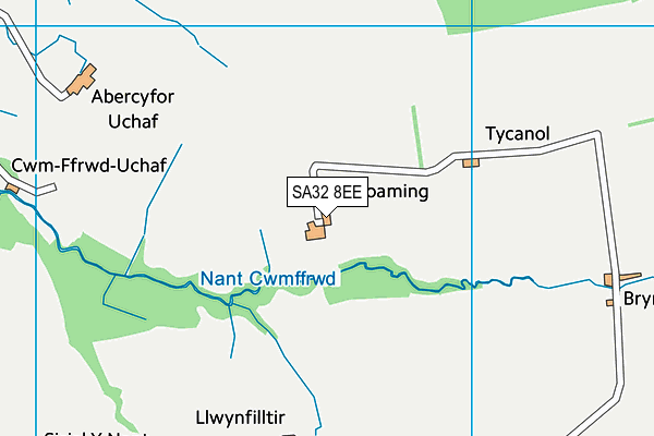 SA32 8EE map - OS VectorMap District (Ordnance Survey)