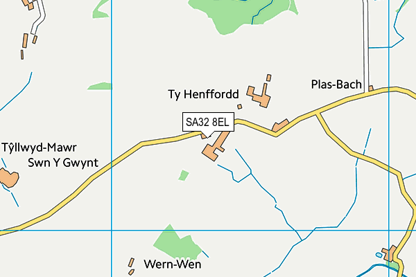 SA32 8EL map - OS VectorMap District (Ordnance Survey)
