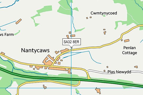 SA32 8ER map - OS VectorMap District (Ordnance Survey)