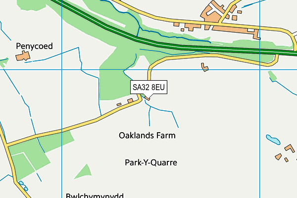 SA32 8EU map - OS VectorMap District (Ordnance Survey)