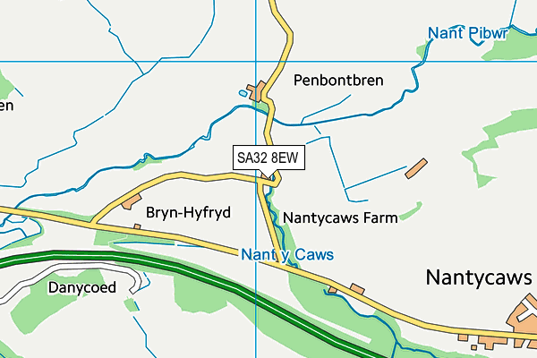 SA32 8EW map - OS VectorMap District (Ordnance Survey)