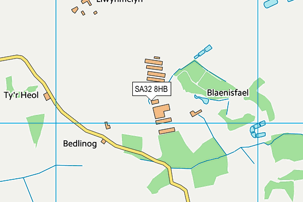 SA32 8HB map - OS VectorMap District (Ordnance Survey)