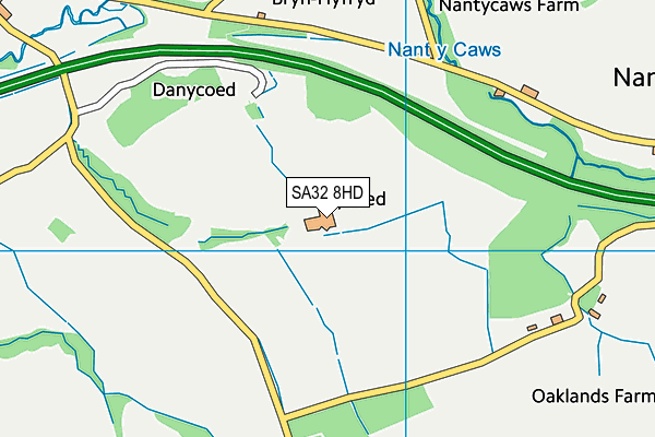 SA32 8HD map - OS VectorMap District (Ordnance Survey)