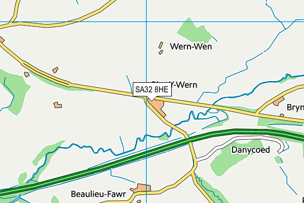 SA32 8HE map - OS VectorMap District (Ordnance Survey)