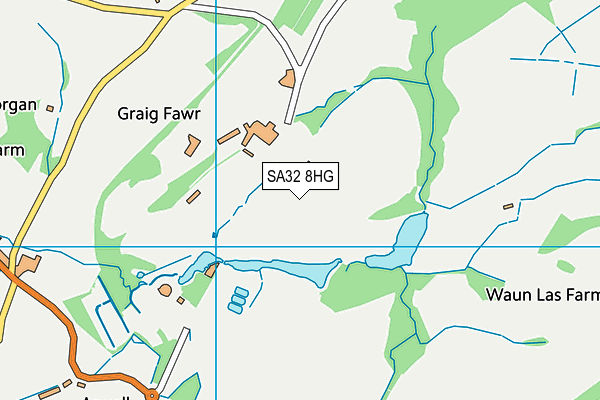 SA32 8HG map - OS VectorMap District (Ordnance Survey)