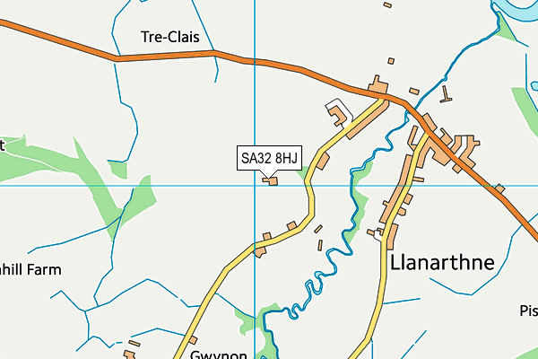 SA32 8HJ map - OS VectorMap District (Ordnance Survey)