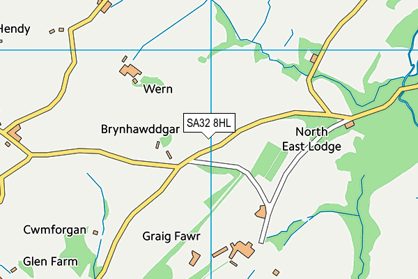 SA32 8HL map - OS VectorMap District (Ordnance Survey)