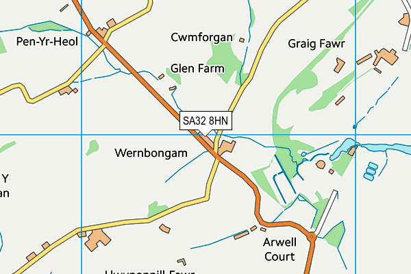 SA32 8HN map - OS VectorMap District (Ordnance Survey)
