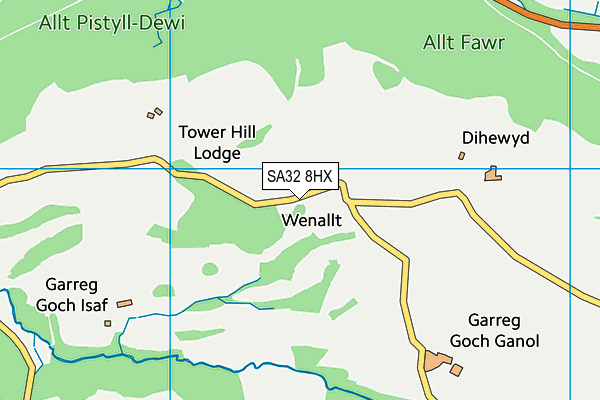 SA32 8HX map - OS VectorMap District (Ordnance Survey)