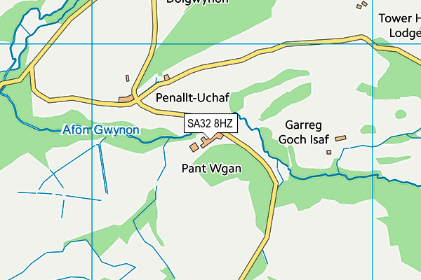 SA32 8HZ map - OS VectorMap District (Ordnance Survey)