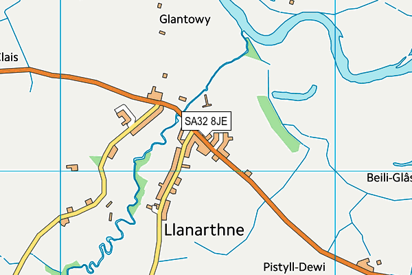 SA32 8JE map - OS VectorMap District (Ordnance Survey)