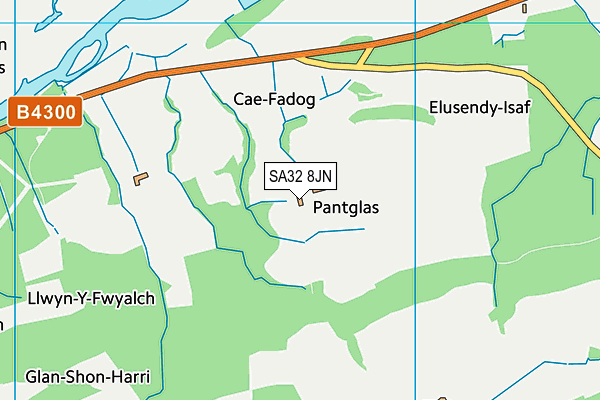 SA32 8JN map - OS VectorMap District (Ordnance Survey)