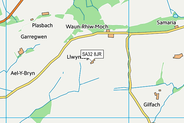 SA32 8JR map - OS VectorMap District (Ordnance Survey)