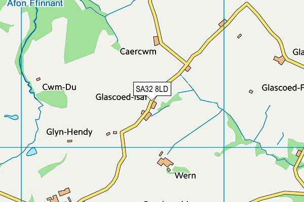SA32 8LD map - OS VectorMap District (Ordnance Survey)
