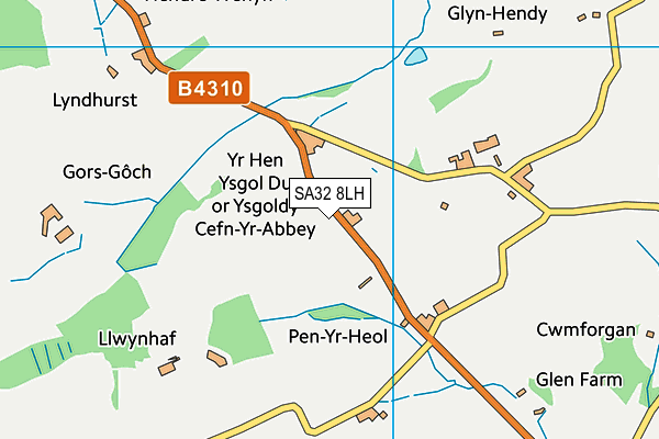 SA32 8LH map - OS VectorMap District (Ordnance Survey)