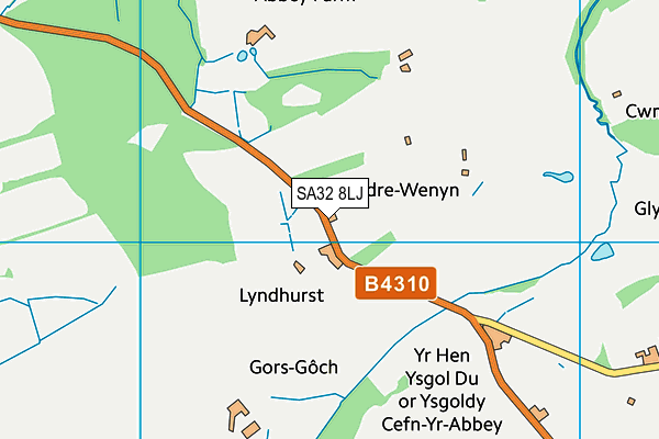 SA32 8LJ map - OS VectorMap District (Ordnance Survey)