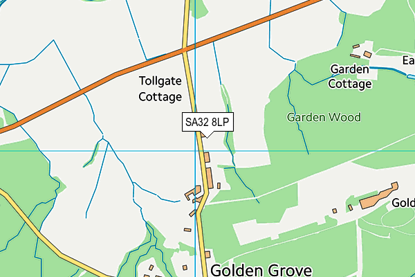 SA32 8LP map - OS VectorMap District (Ordnance Survey)